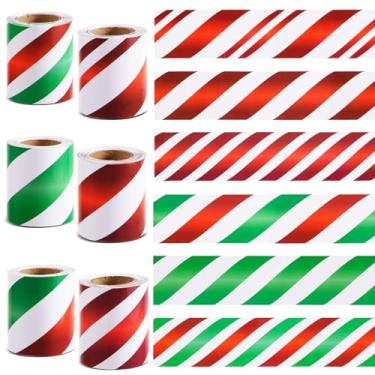 Imagem de Bordas de quadro de avisos de Natal de 196 metros de bengala de doces, acabamento de borda de avisos laminada reta, vermelho, branco, verde, hortelã-pimenta, decoração de sala de aula, para decoração