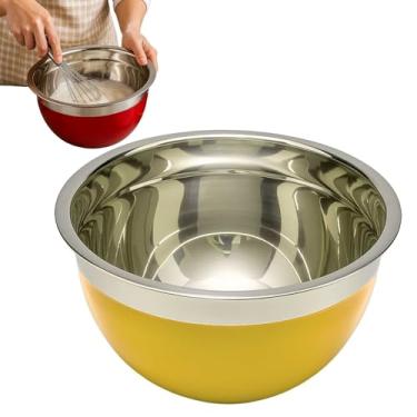 Imagem de Bowl de Inox 20cm Colorido Cores Sortidas Tigela Resistente para Saladas Massas Frutas Sobremesas Petiscos Misturar Servir Decorar