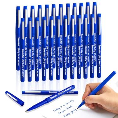 Imagem de Bornerwhite 24 canetas de ponta de feltro azul 0,7 mm canetas marcadoras de ponta média para diário, escrita, anotações, planejador, desenho, escola, escritório e materiais de arte para professores e