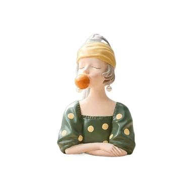 Imagem de hezhuhe2258 Ornamentos de mesa ornamento artístico decoração de mesa luz de sala de estar casa de luxo adequado para hall de entrada de escritório (pequeno)