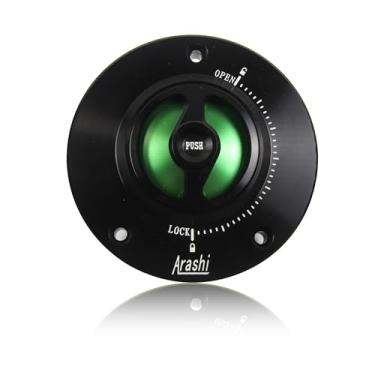 Imagem de Arashi Capa universal CNC sem chave para tanque de combustível para Suzuki Ø 108 mm e 3 pontos de montagem acessórios de motocicleta verde