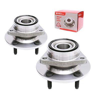 Imagem de FKG Conjunto de cubo de rolamento de roda dianteira 515006 adequado para Dodge RAM 1500 1994-1999 (4WD 4x4 sem ABS), 5 terminais conjunto de 2