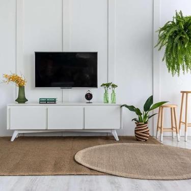 Imagem de Rack para TV até 50 Polegadas Emma 2 PT 1 GV Branco 160 cm