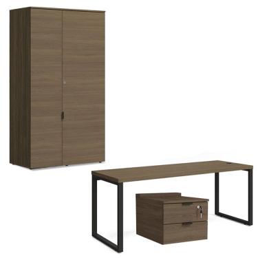 Imagem de Mesa com Gaveteiro de Escritório Home Office 1,5m e Armário 2 Portas Kappesberg
