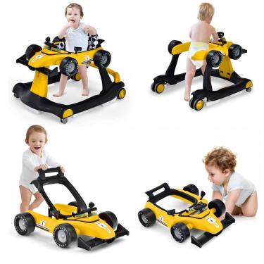 Imagem de Andador Infantil Interativo 4 em 1 com Sons, Luzes e Atividades, HONEY JOY, Amarelo