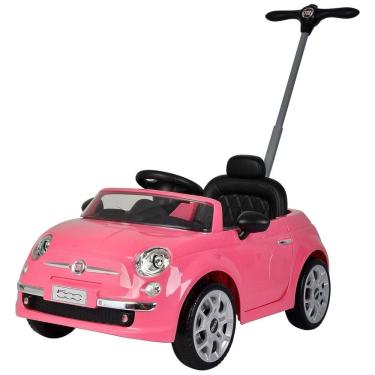 Imagem de Carrinho de Passeio Infantil Fiat 500 Infantil com Alça para Crianças de 2 a 7 Anos, BEST RIDE ON CARS B07KZYNG76, Rosa