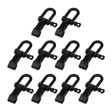 Imagem de Fivelas ajustáveis com fivelas em D da MTMTOOL em forma de U de liga de zinco para sobrevivência de corda ao ar livre, Preto