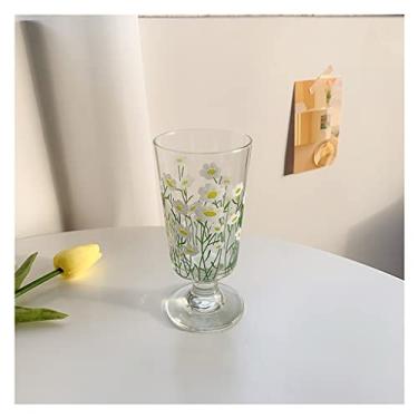 Imagem de Caneca Retro French Breakfast Cup Tulipa Daisy Cálice Romance Criativo Suco de Vidro Café Leite Caneca de Café (Cor: B)