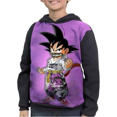 Imagem de Moletom Infantil Goku Kakarotto Kid Criança Dragon Ball - smoke, Preto