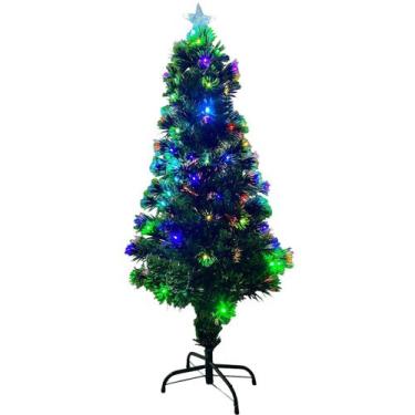 Imagem de Arvore de Natal Natalina Fibra Otica RGB Led Topo Estrela Pinheiro Fes