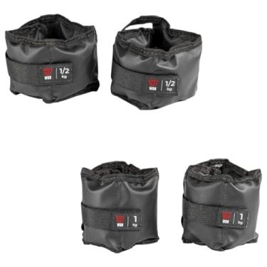 Imagem de Kit Par Caneleiras Peso 0,5kg + 1kg Tornozeleira de Peso Treino em Casa Funcional Academia Pilates