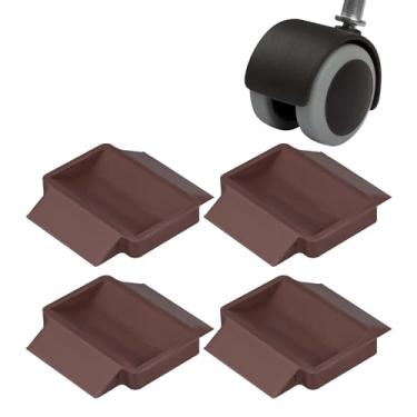 Imagem de 4 peças de copos de móveis para rodas, copos de rodízio de silicone, rolhas de sofá de cama, rolhas de roda de cadeira para evitar deslizamentos e arranhões, almofadas de borracha para móveis para