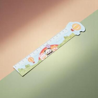 Imagem de Generic 1 régua reta régua magnética +/-5% de precisão balão de ar quente romântico plástico azul 19 x 3 cm