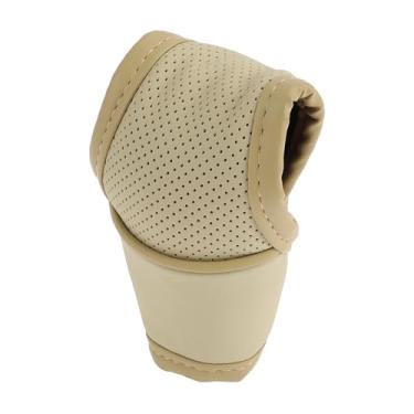 Imagem de Capa universal para manípulo de mudança de marchas protetor de manípulo automotivo manual couro 1 peça antiderrapante bege