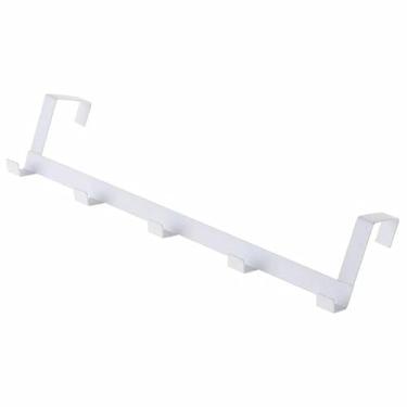 Imagem de Gancho de Porta Multiuso Metálico Branco | Cabideiro de Porta com Instalação Sem Furos, Ideal para Toalhas, Roupas e Bolsas(BRANCO)