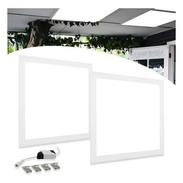 Imagem de Kit 2 Luminaria Painel Plafon Led Embutir Quadrada 18W 22X22
