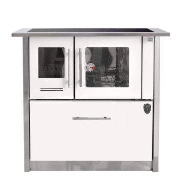 Imagem de Fogão A Lenha Eclipse Direito Branco Chapa Vitroceramica N2