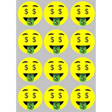 Imagem de Kit 12 Imãs De Emoji Dinheiro