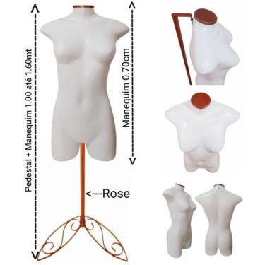Imagem de Manequim feminino (Meio corpo Modelo jô N.36) branco com tampa rose + 