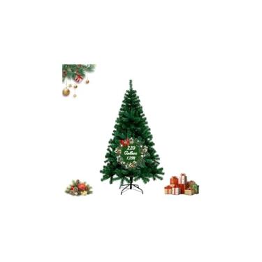 Imagem de Árvore de Natal Luxo Verde Nevada, Pinheiro Artificial, 120 cm de Altura, 110 Galhos, Base em Polipropileno, Decoração Natalina