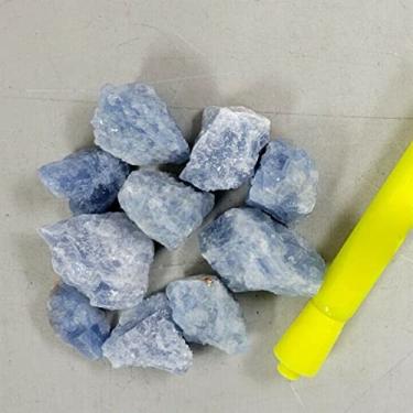 Imagem de URMIBDAI Repleto de textura cristal natural celestite azul natural cristais de calcita pedras brutas pedras reiki pedras preciosas ásperas (tamanho: 250g)