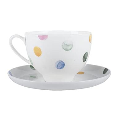 Imagem de EPOTRDCV Copo de café de cerâmica de porcelana macia com pires chá da tarde café de cerâmica café fresco e simples 250 ml para café, leite