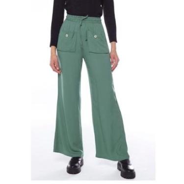 Imagem de Calça Pantalona de Viscose Feminina Sob Militar-Feminino