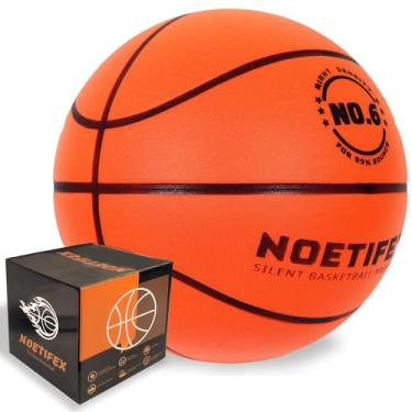 Imagem de Basquete silencioso para uso interno, tamanho 6, peso real e como salto, drible silencioso, bola de espuma de poliuretano 72,4 cm, ranhurada sem ar, sem vácuo, sensação real para crianças, jovens e