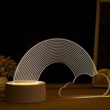 Imagem de PopLumos - Luminária led 3d, abajur de mesa, arco iris