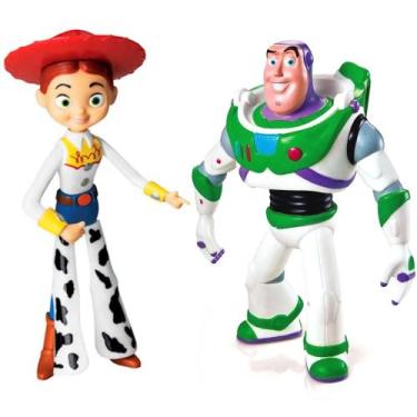Imagem de Kit 2 em 1 Bonecos Toy Story Buzz Lightyear e Jessie Vinil Articulados