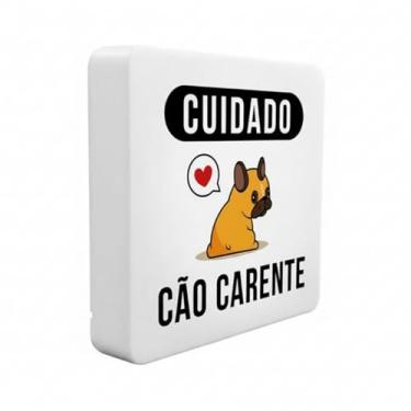 Imagem de Luminária Box Slim Cão Carente USB, LED 5W, Polietileno, 20x18x5 cm, Bivolt, Luz Difusa