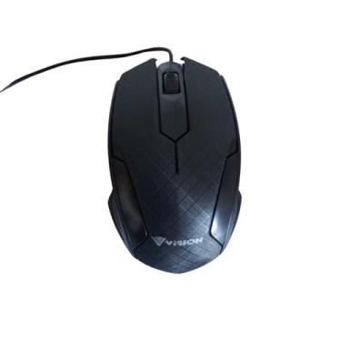 Imagem de Mouse USB Óptico Com Fio 1000 DPI Cabo 1.2 metros Vision Preto