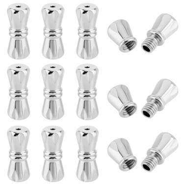 Imagem de Beebeecraft 1 caixa com 12 conjuntos de fechos de parafuso de barril de aço inoxidável 304 de 0,7 mm/0,03 pol. Conectores de fixação torcida para fabricação de colar e pulseira