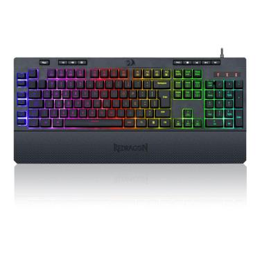 Imagem de Teclado Gamer Redragon Shiva K512RGB - ABNT2 - Teclas Multimídia - LED RGB - Apoio de Punho