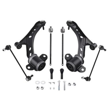 Imagem de maXpeedingrods 8Pcs Suspension Kit for Ford Mustang 2005-2010, Front Lower Control Arm with Ball Joint Sway Bar End Links Outer & Inner Tie Rods, K80726 K80727