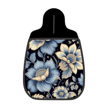 Imagem de Lixeira De Carro Organizador Lixinhocar Floral Vintage Azul Ouro