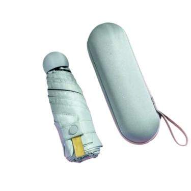 Imagem de Mini Guarda Chuva Sombrinha Cápsula Ultra Light Proteção UV Sol Chuva Portátil De Bolso(Verde Água)