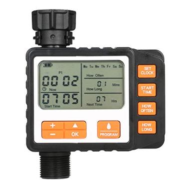 Imagem de 3 Programas Separados Temporizador de Água com Tela Grande IP65 Modo Automático e Manual Digital Aspersão Mangueira Válv