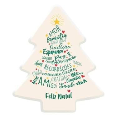 Imagem de Luminária Árvore de Natal Palavras Merry Christmas com Iluminação Suave