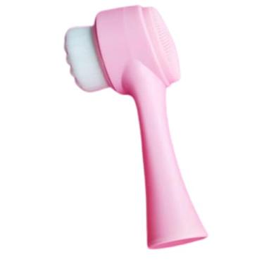 Imagem de Escova de Limpeza Facial 2 em 1 com Cerdas de Silicone para Skin Care, Massageador e Esfoliante Portátil, Espuma Automática (Rosa)