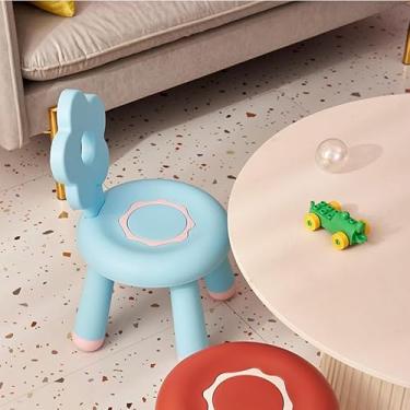 Imagem de Naroote Cadeiras de Atividades para Crianças Cadeira Infantil de Plástico Ergonômico Leve para Meninos e Meninas, Design Divertido de Flores para Brincar e Estudar, Adequada para Crianças Em (Sorvete)