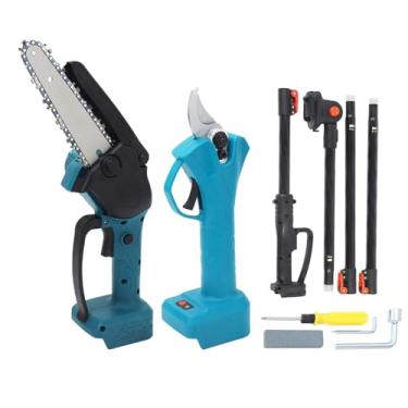 Imagem de Tesouras de Poda Elétricas, Tesouras Elétricas de Jardinagem e Conjunto de Mini Motosserra Ferramentas Elétricas de Jardim Sem Fio Tesoura Elétrica Podador Elétrico Com Haste de