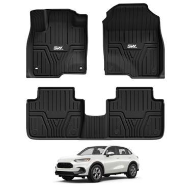 Imagem de 3W Tapetes de chão adequados para Honda HR-V 2023-2025 2026 e Acura ADX 2025 2026 TPE forro de piso de ajuste personalizado para Honda HRV 1ª e 2ª fileiras tapetes pretos (inclui híbrido) (não serve
