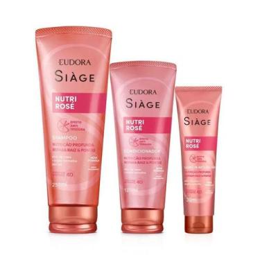 Imagem de Kit Shampoo Eudora Siàge Nutri Rosé 250ml + Condicionador Eudora Siàge