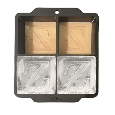 Imagem de Molde de cubos de gelo com monograma com tampa, bandeja de gelo de uísque de 5 cm, molde de cubo de gelo de coquetel, monograma de casamento, presente de agradecimento, presentes para o pai (letra Z)