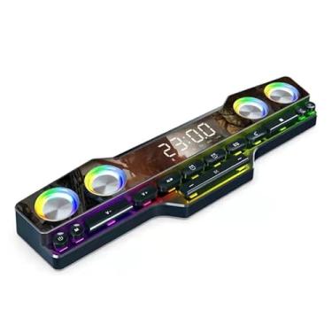 Imagem de Tangxi Alto-falante Bluetooth para Computador, Alto-falante Em Formato de Teclado Com Luz Colorida RGB, Som de Fidelidade Sem Perdas, Suporte BT/AUX/cartão de Memória/reprodução de