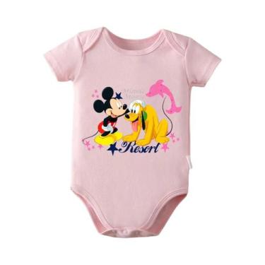 Imagem de Macacão De Bebê Mickey Mouse 100% Algodão Para Recém-Nascidos De 0 a 1