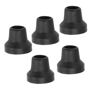 Imagem de Generic Pontas de Muleta Médica, Pontas de Muleta de Substituição Antiderrapantes Duráveis ​​com Juntas de Metal para Bengalas, Aderência Forte para Todas As Bengalas Padrão, Pacote de 5 (Preto)