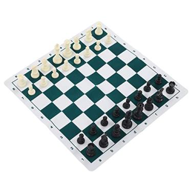 Imagem de KIMISS Jogo de Tabuleiro de Xadrez de Plástico Com Tabuleiro de Couro Artificial de 50x50cm para Adultos - Ideal para Festas, Camping e Atividades de Lazer