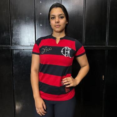 Imagem de Camisa Flamengo Baby Look Retrô Tri Carioca - Feminina - Braziline, G